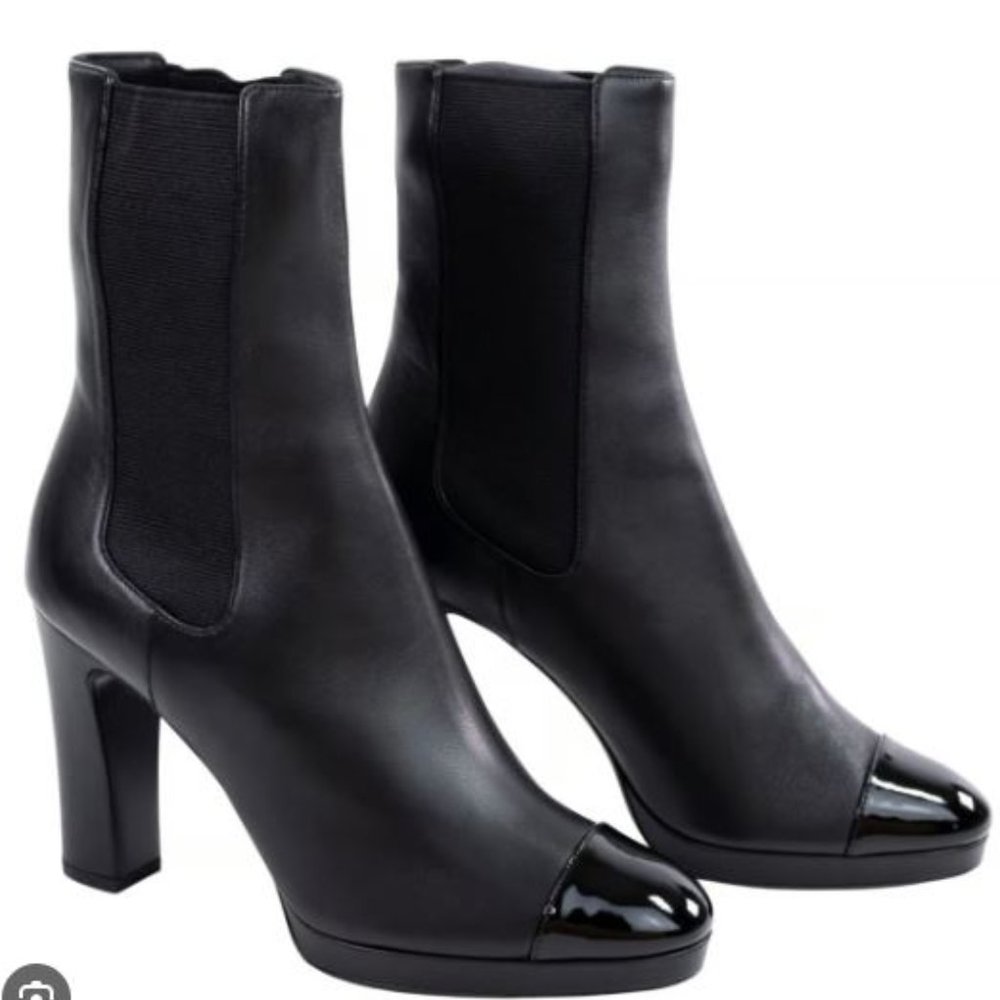 CHANEL Leather Ankle Boots